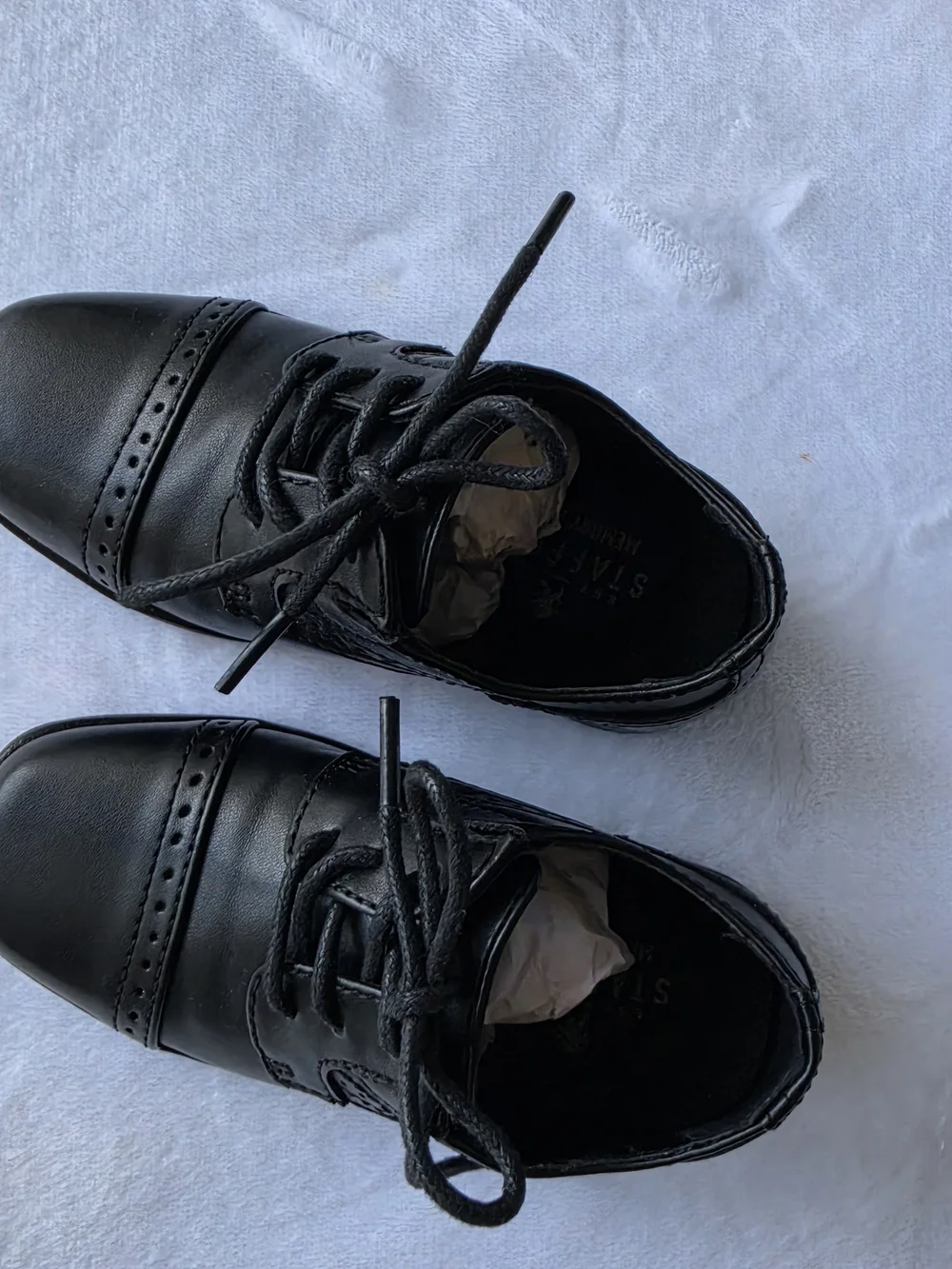 Stafford Kids Black Lace-Up Dress Shoes